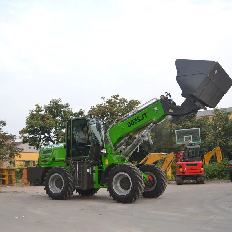 Telescopic Boom Loader Wheeled Multifunctional Construction Machinery Forklift TL2500 Telescopic Boom Crane Forklift Loader