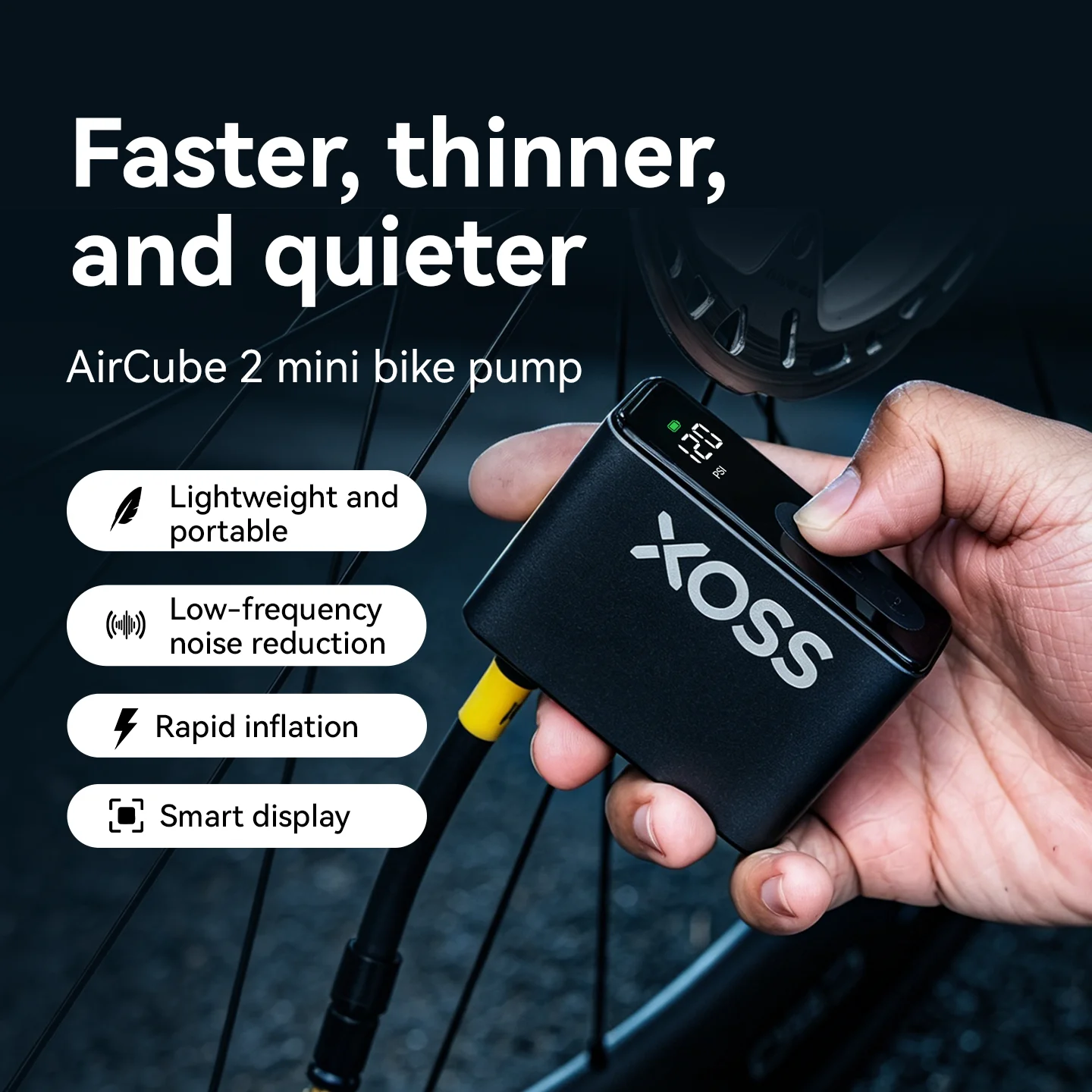 【¥4,486】XOSS AirCube2 120PSI 電動空気入れ-アリエク特価アラート