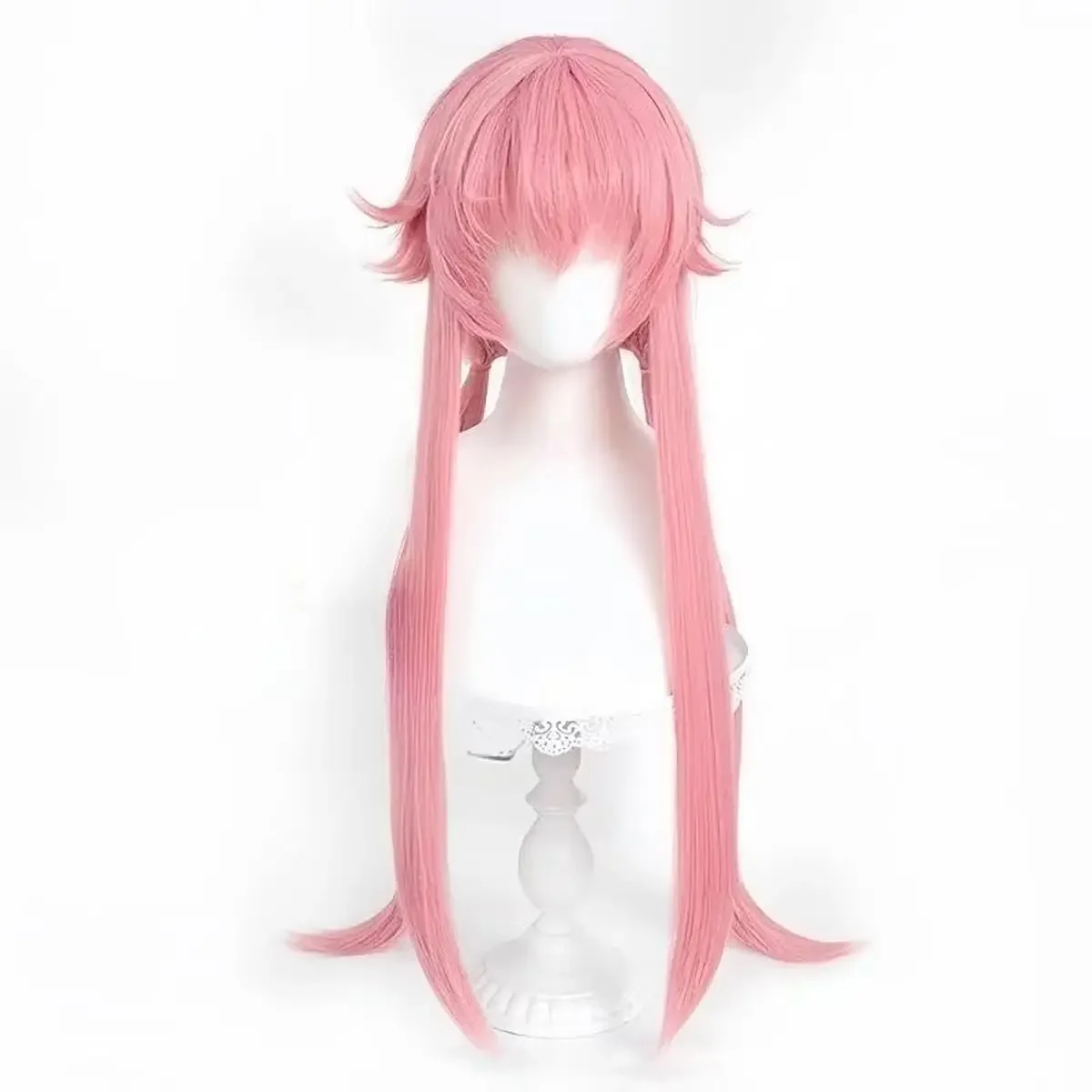 Anime he Future Diary Gasai Yuno Wig for Cosplay Pink Costume Wig long ponytai Synthetic Hair Party Wigs Halloween Party image 3