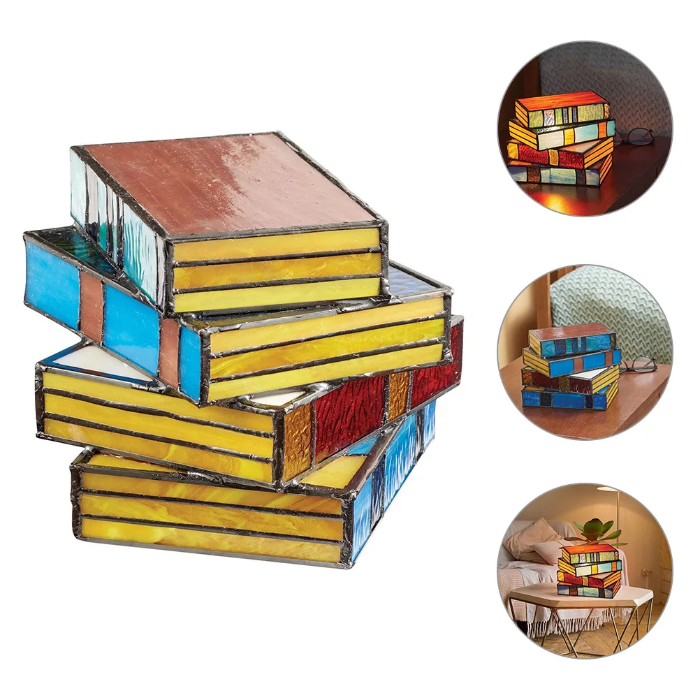 

Vintage Stacked Books Table Lamp Bedroom Decorative Bedside Light For Home Living Room Durable Longer Service Time Comfortable