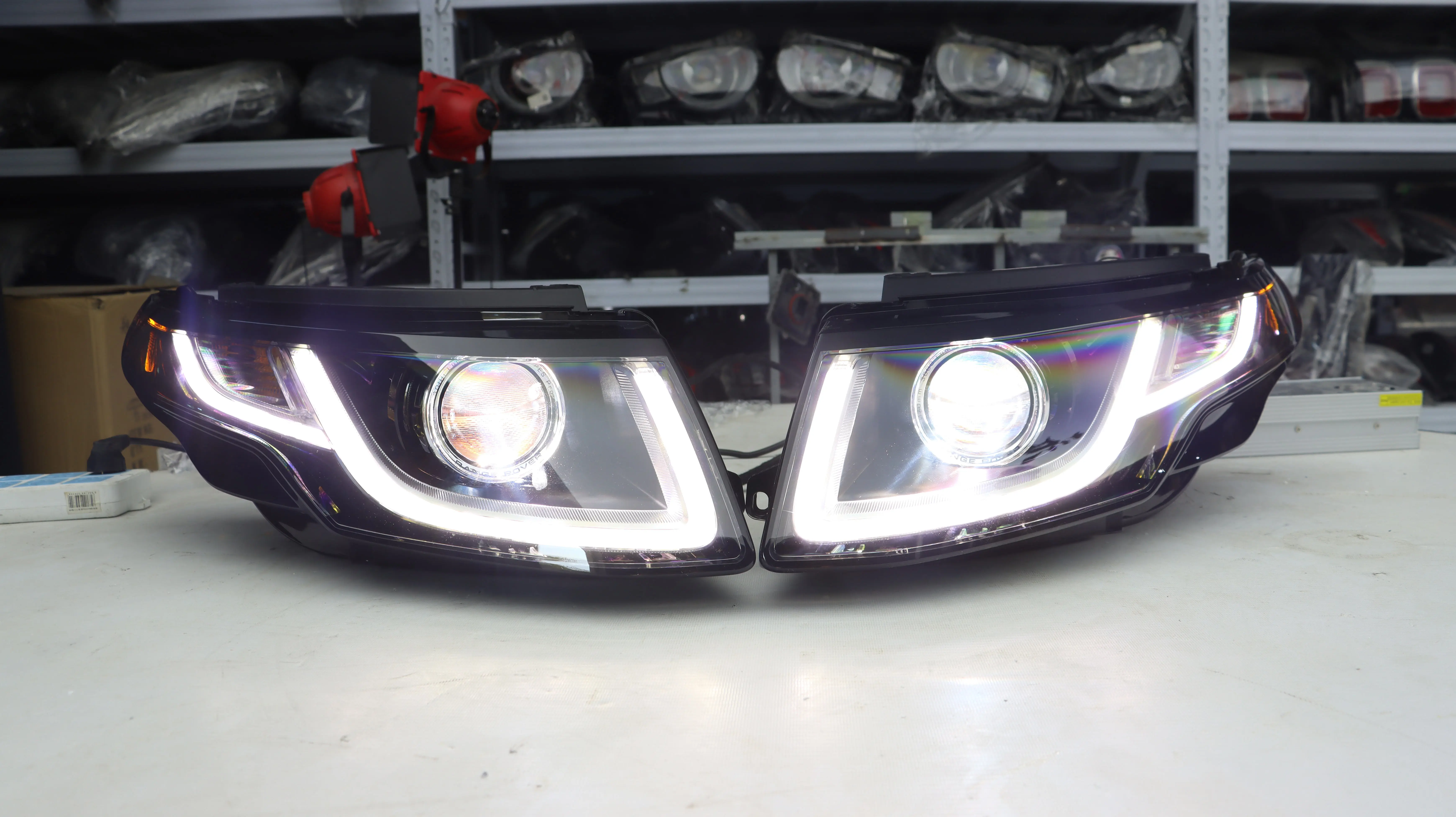 L High Quality Laser Autobiography Headlights For 2015-2018 For Land Rover For Range Rover Evoque New Condition 6500k Color Tem