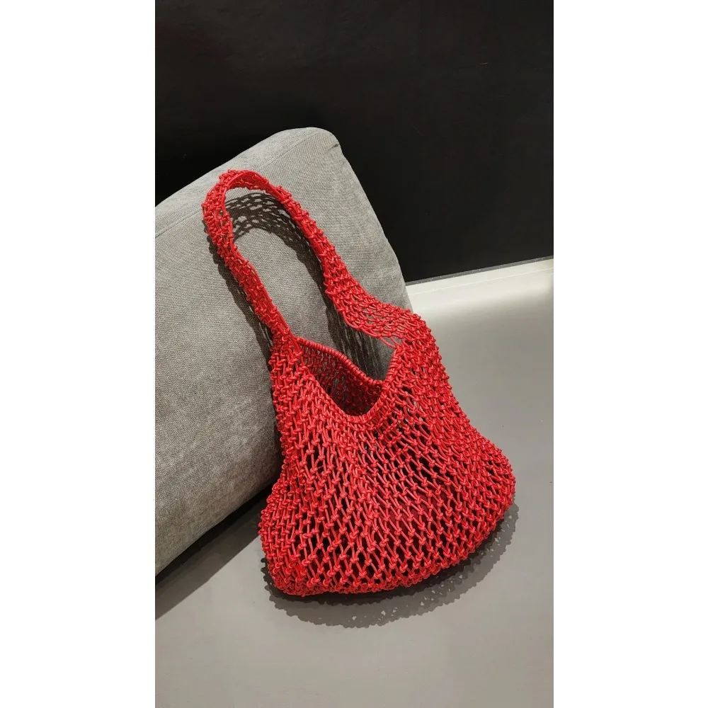 Niche Single Shoulder Armpit Trend Hollow Beach Hand-woven Unique Practical Large Capacity Simple Tote Bag Loose Casual Fashion