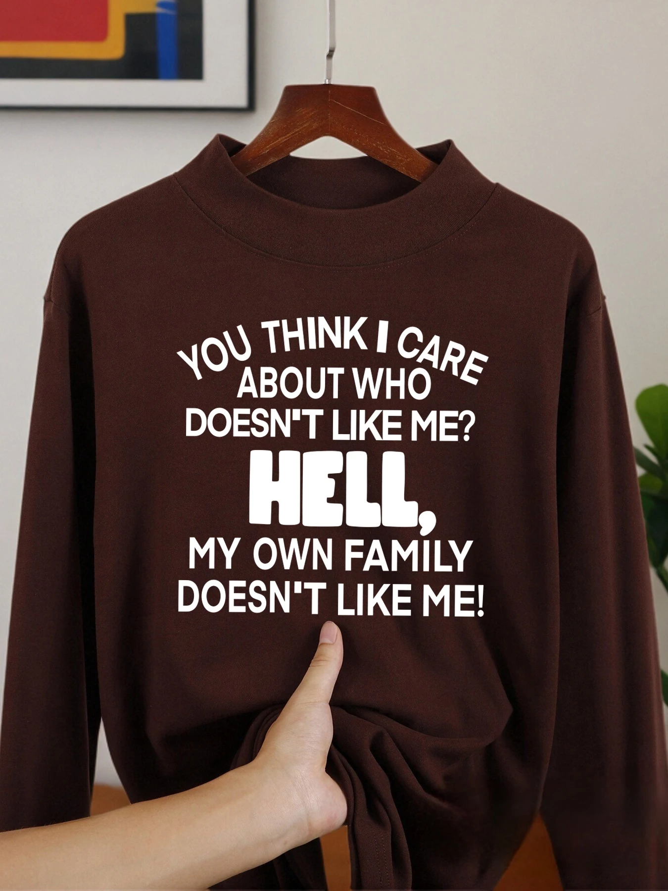 ไม่สนใจความคิดเห็นของผู้อื่น เสื้อเชิ้ตแขนยาวพิมพ์ลายตลกๆ สำหรับผู้ชาย เสื้อผ้าลำลองฤดูใบไม้ร่วง เสื้อแฟชั่น เสื้อคอปกกลาง