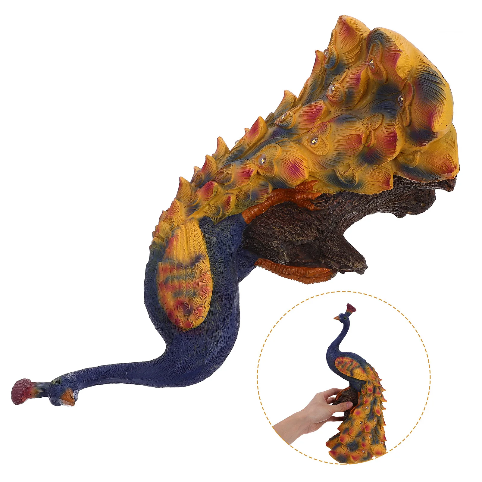 

Solar Energy Peacock Sculpture Garden Statue Beautiful Decorative Gardening Ornament Decoration Outdoor Light Resin