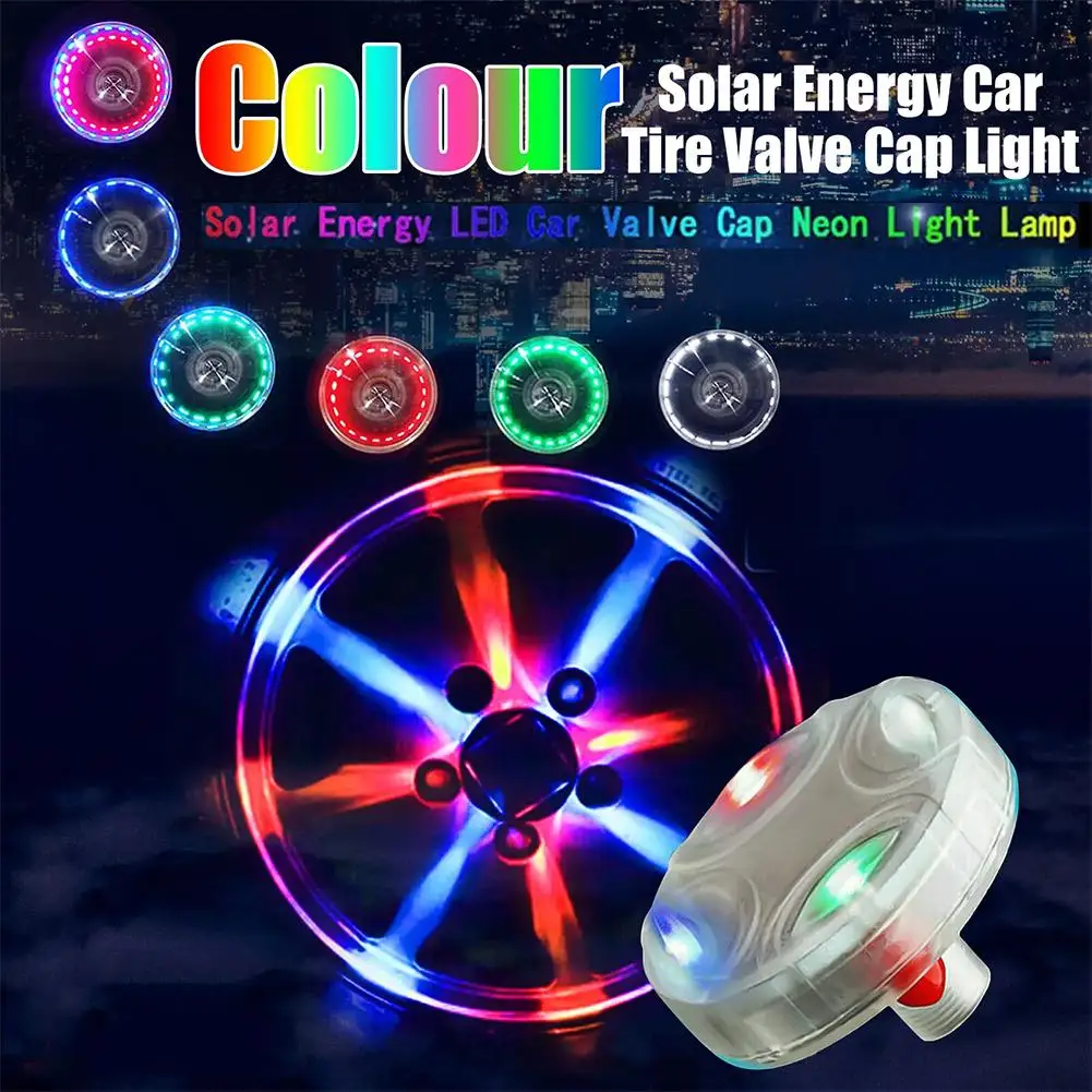 RGB Solar Tire Lamp 4 Modes 12 LED RGB Car Auto Solar Energy Flash Wheel Tire Light Lamp Decorative Lamp Tyre Nozzle Cap Lights