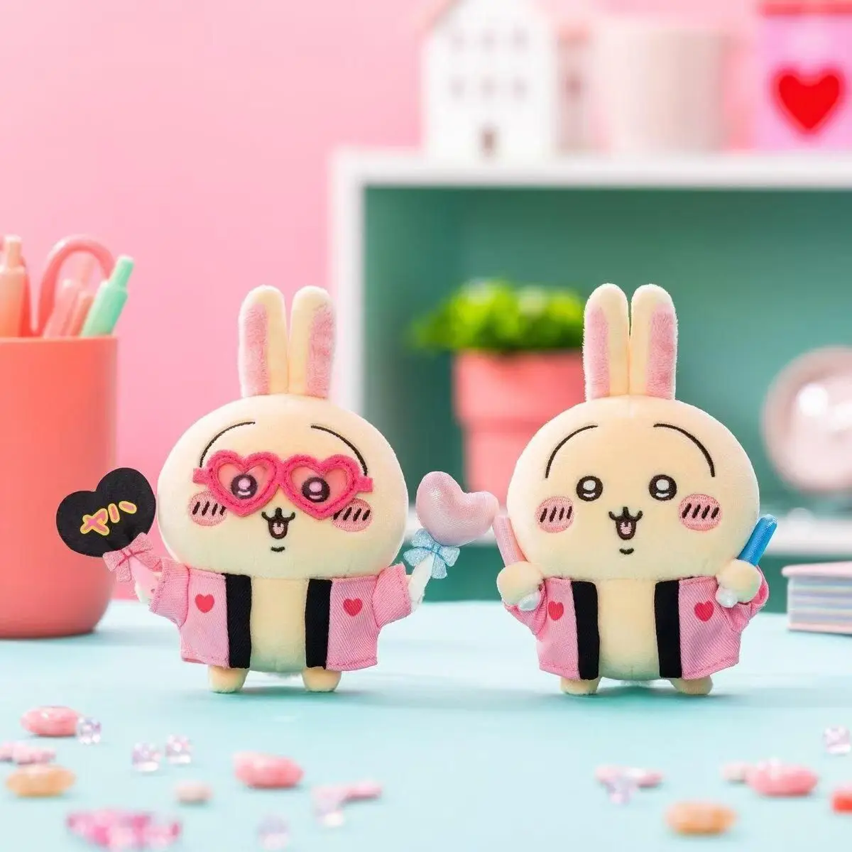 Kawaii Hachiware Hachiware Usagi لطيف هدية دمية على ظهره مفتاح قلادة