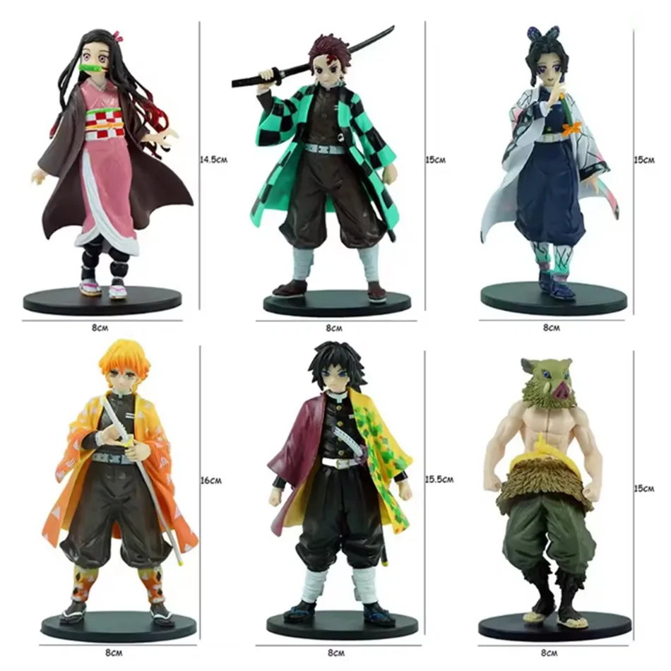 Anime Demon Slayer Figure Kamado Tanjirou Nezuko Action Figures Model Toys Zenitsu Figurine Inosuke Kimetsu No Yaiba Figura view 6