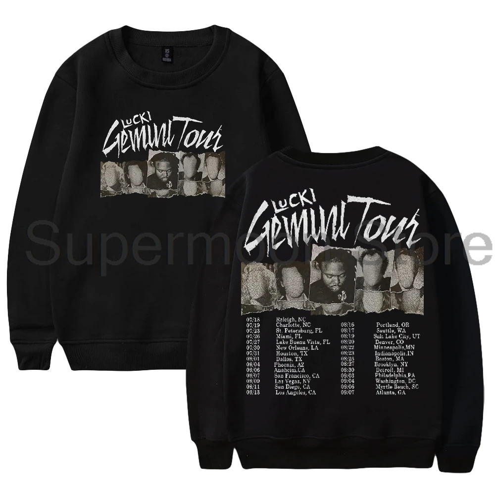 

Lucki Gemini Tour 2024 Merch Crewneck Long Sleeve Streetwear Women Men Sweatshirt Hip Hop Clothes