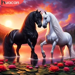 HUACAN DIY Diamond Painting Horse New Arrivals 2024 Full Embroidery Animal Picture Of Rhinestones Home Decor