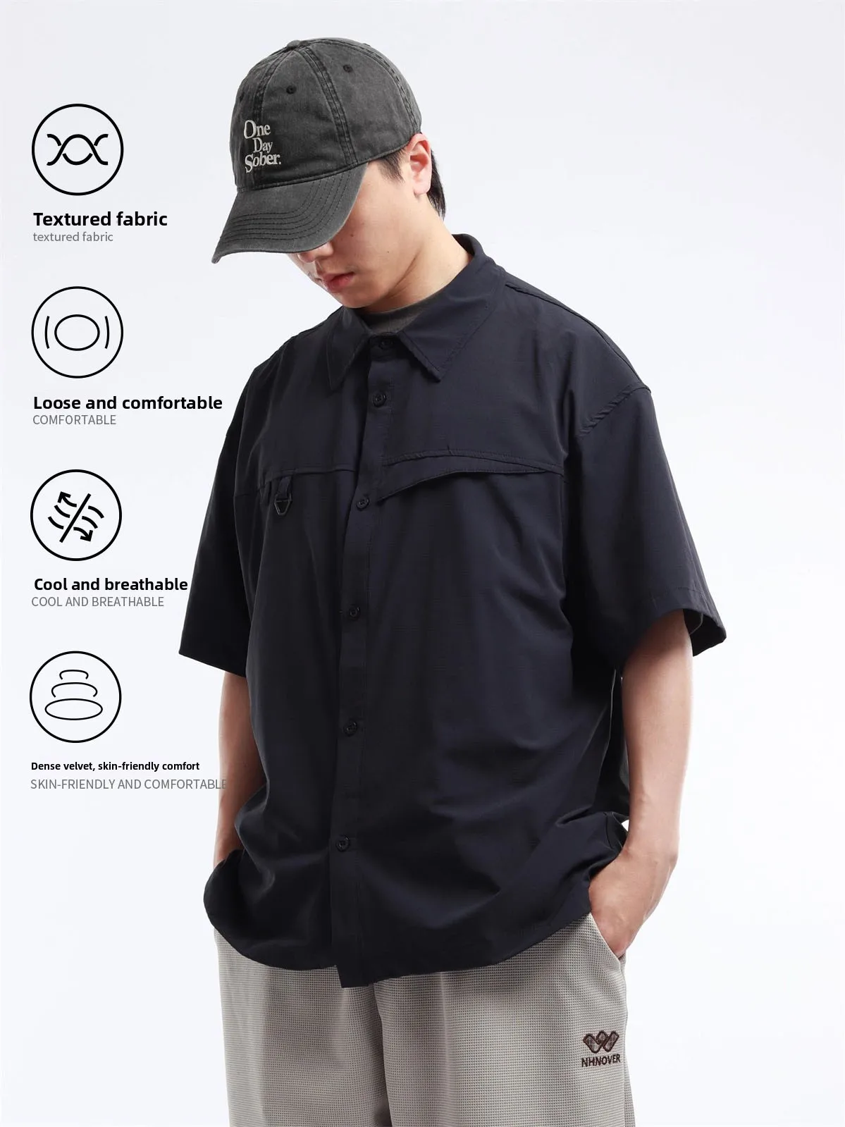 BSAPA 2026 Quick Dry Breathable Lightweight Unisex Short Sleeve Cool Feeling Stand Collar Shirt Outdoor Casual Style Top
