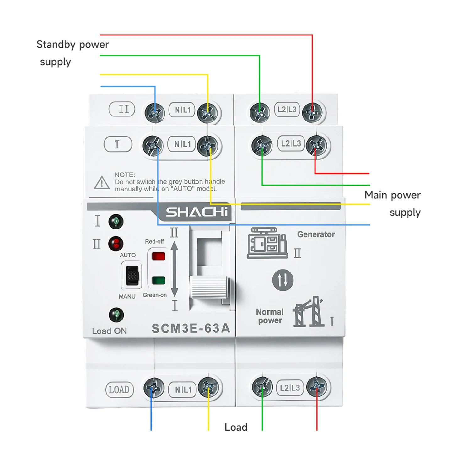 SHACHI Din Rail 2P 4P ATS Dual Power Automatic Transfer Switch Electrical Selector Switches Uninterrupted Power 63A 110V 230V