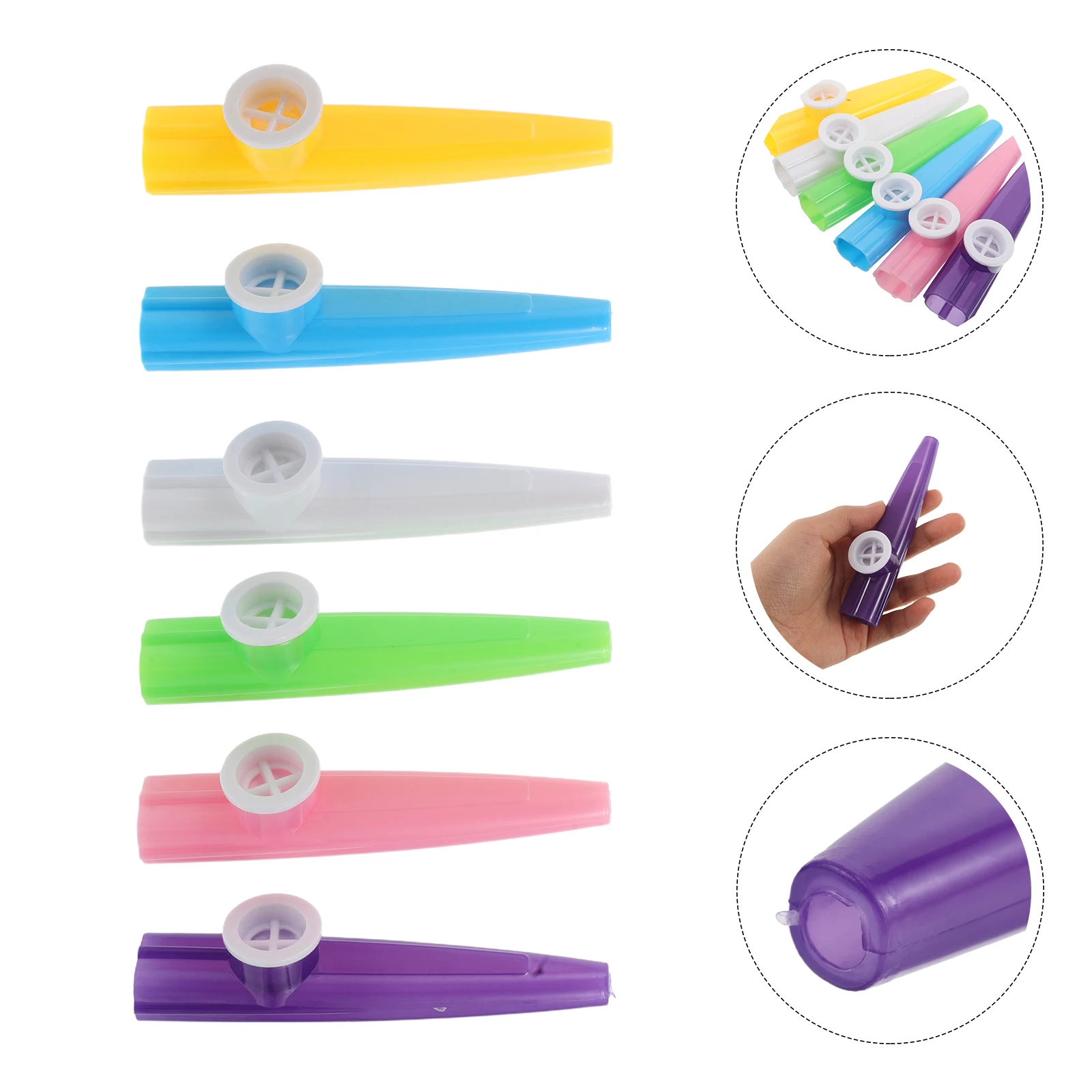 6Pcs Kids Plastic Kazoo Musical Instruments Early Education Portable Flute for Preschool Party Favor Bag Fillers