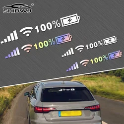 Car Vinyl Reflective Sticker 100% Wifi Battery Level Signal Funny Decals Decor For Auto Decor Accessories