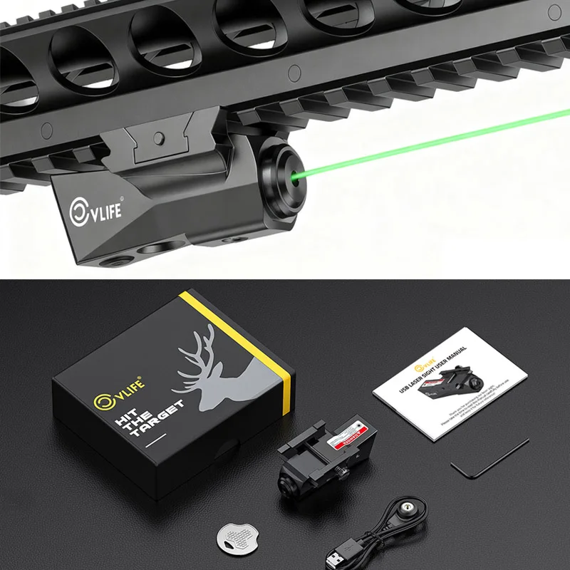 

Green Laser Sight Picatinny Rail Mount Rifle Pistol Tactical Green Dot Laser Sight Magnetic Rechargeable
