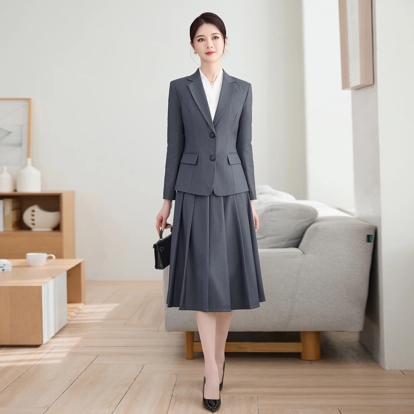 

AIyssa Fashionable professional women, two-piece skirt set + blazer, exquisite and elegant, new style for spring summer 2026