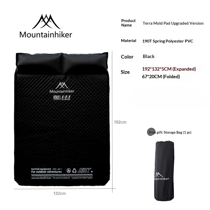 MOUNTAINHIKER Ultra-thick 3CM & 5CM Camping Self-Inflating Mattress Memory Foam Single/Double Waterproof Pad Camping Bed Mat Out