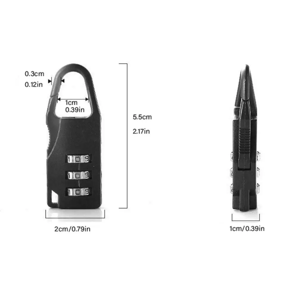 Candado de combinación de maleta de dígitos, candado de plástico antirrobo, Mini candado de combinación, candado de cajón, bolsa de seguridad de combinación de candado, Maleta