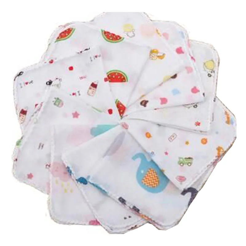 Kawaii lace 100%cotton cartoon baby Handkerchief children print face hand towels Hanky Christmas party birthday Gifts 3pcs/lot