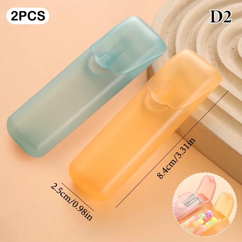 2/4/6pcs With Lids Mini Toothpick Holder Portable Swab Storage Box Travel Organizer For Swabs,Makeup Brushes & Small Essentials