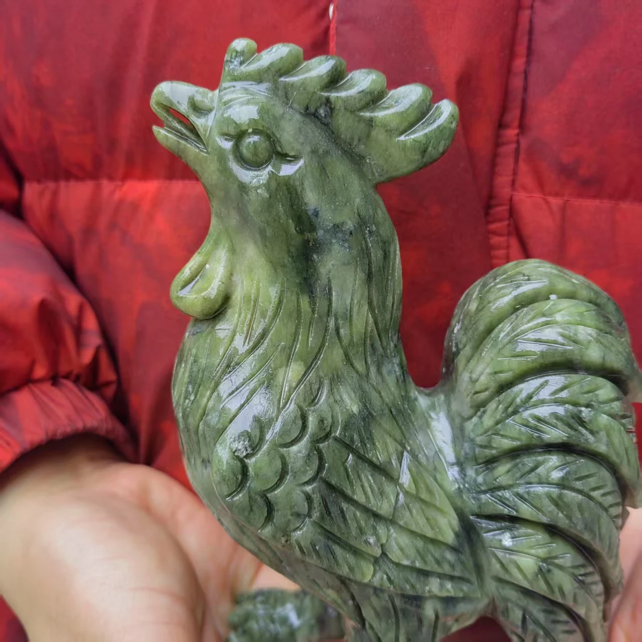 1 قطعة تمثال اليشم إليجال الأخضر الطبيعي للثروة حسن الحظ تمثال الوحش ، تحارب قبالة الشر الطاقة الحرس باب الأسد #4