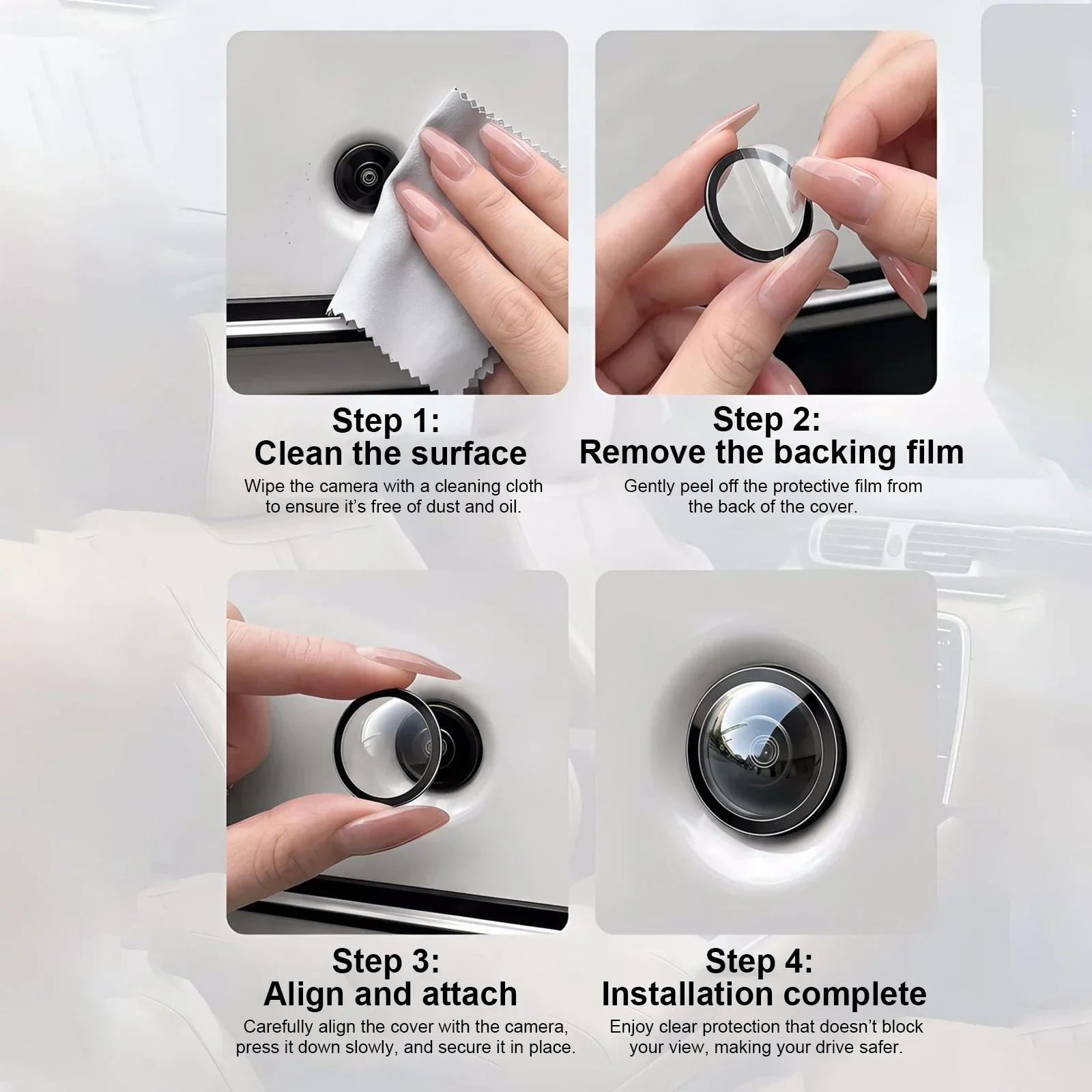 

Car Camera Lens Protector for Most Cars Reversing Cameras Acrylic Protective Cover High-Transparency Design Easy Installation