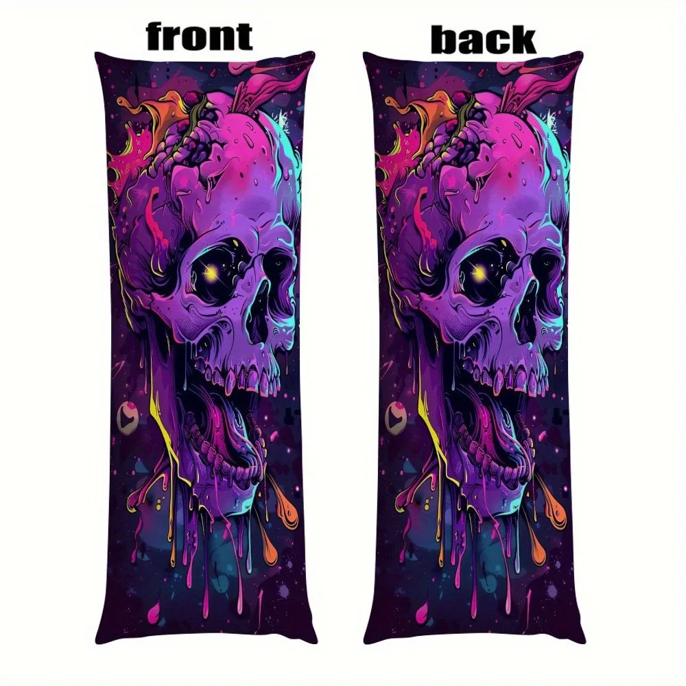 A Super Soft Skull Pattern Long Pillowcase - Pillow Insert Not Included, Measuring 20*54 Inches / 50×137 Cm - Made of 100% Polye