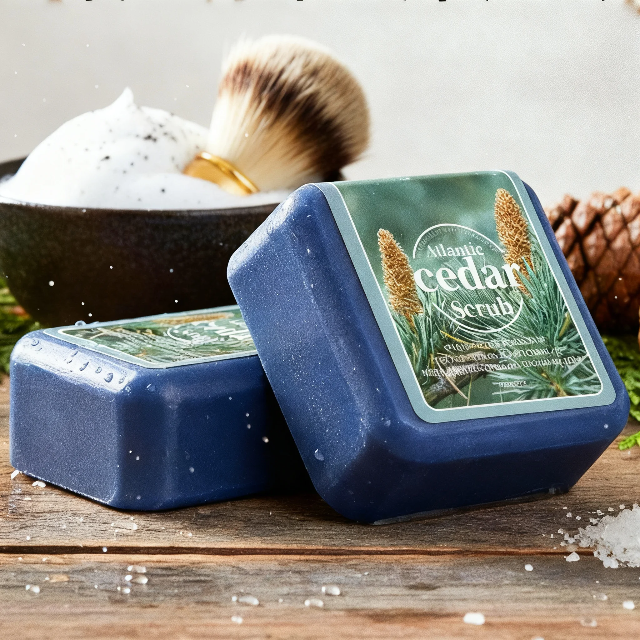 Handmade Soap Men's Cedar Essential Oil Soap Deep Cleansing Woody Fragrance Men's Soap,Travel Portable Body Soap Bars For Men