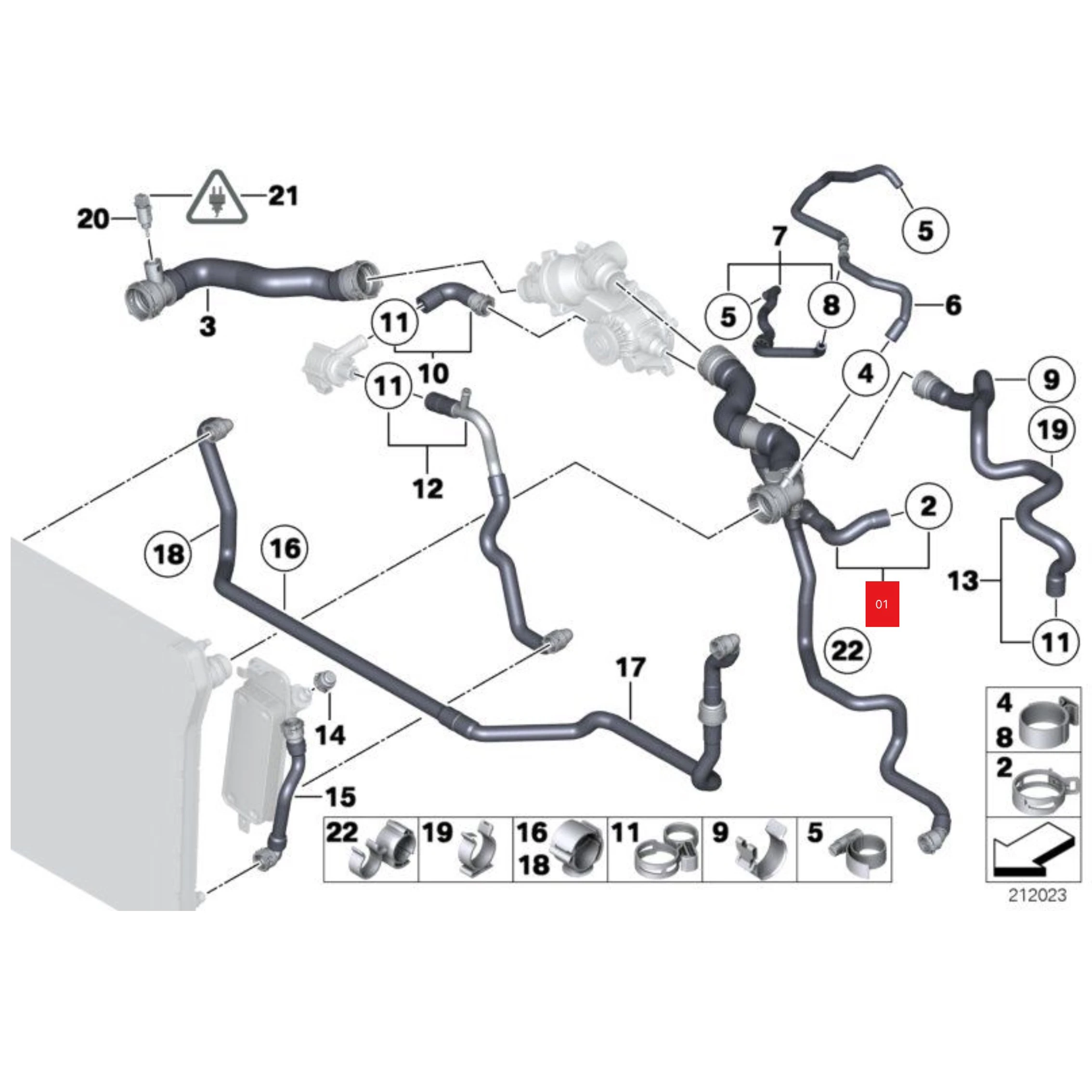 1 زوج خزان المياه الأنابيب العلوية والسفلية ل Rolls-Royce Ghost Wraith Dawn RR4 RR5 RR6 17127593896 17127604913