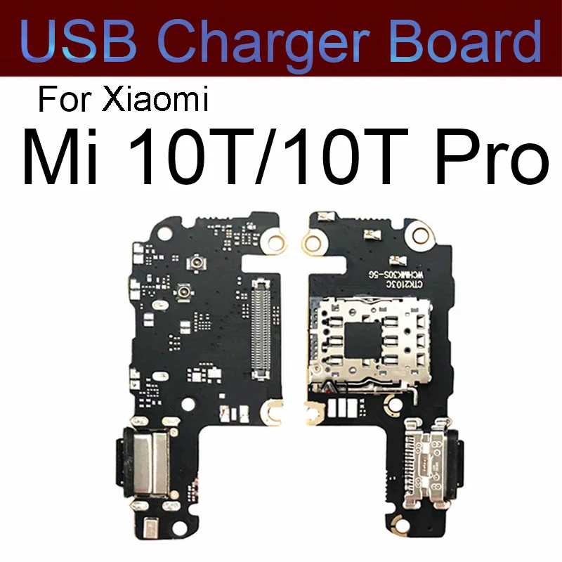 For Xiaomi Mi 10T 10T Pro 10T 10 Lite USB Charger Port Jack Board & Microphone Mic Module & Sim Card Flex Cable Repair Parts IC