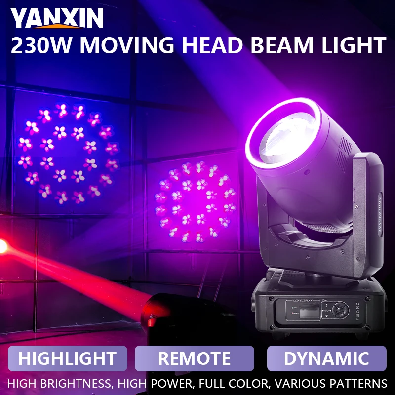 230w Beam Moving Head Light RGBW DMX 512 Dyeing Effect Dj Lights for Parties LED Disco Bar Light Atmosphere Party Clubs Stag