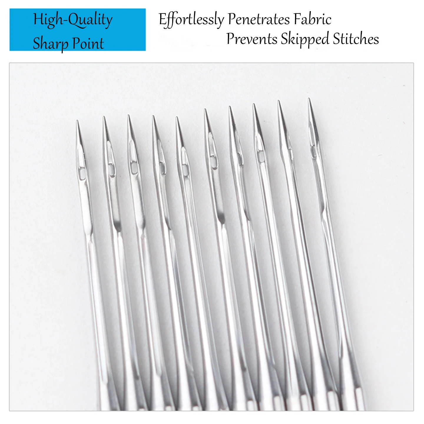 DCX1 Industrial Overlock Machine Needles Premium High Carbon Steel For 3/4 Thread Serger Machines Multiple Thickness 10 Needles