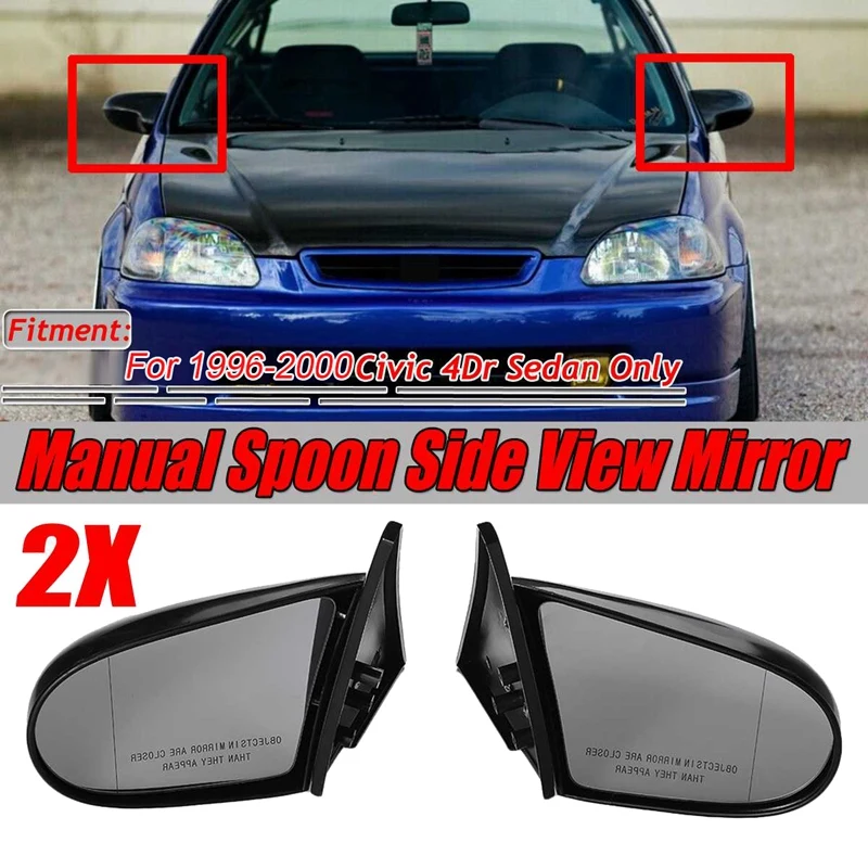 

Car Manual Adjustable Side Door Rearview Mirror For Honda Civic 4-Door 1996-2000