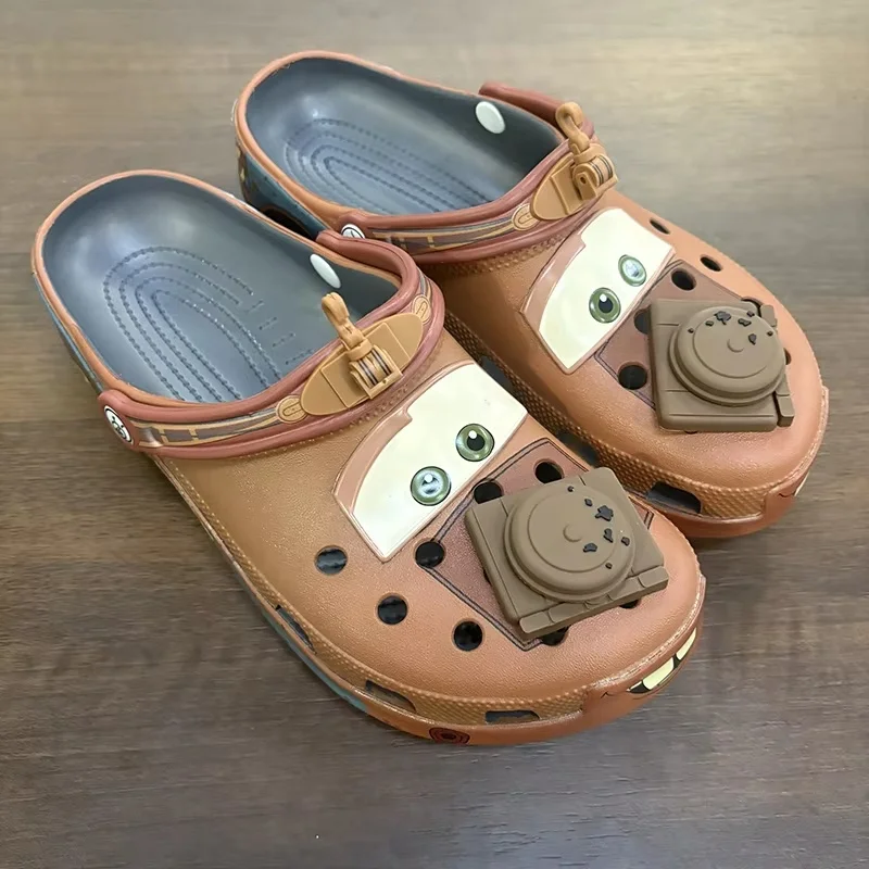 Disney Cartoon Pixar Mater Slippers Cars Shoes Outdoor Sandals Cute Figurine Anime Trailer Cave Shoes Sandals Eva Shoes Gift