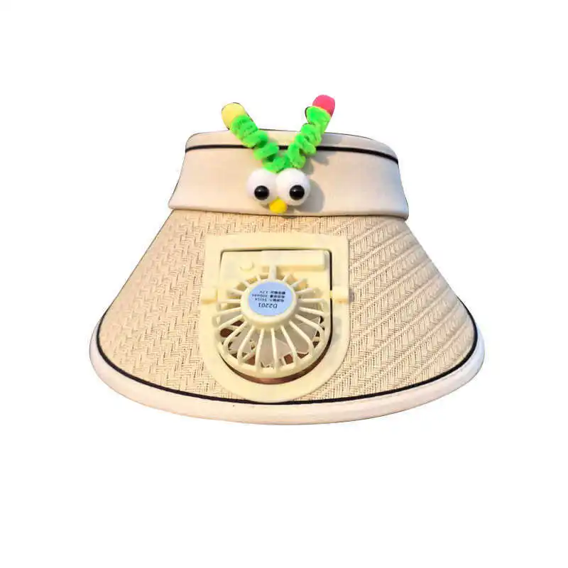 

Dopamine Caterpillar Sun Hat Rechargeable Fan Sun Hat Empty Top Wide Brim Sun UV Protection