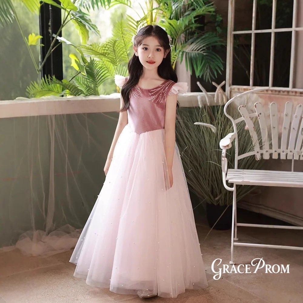 robe-de-demoiselle-d'honneur-romantique-en-velours-rose-poudre-et-tulle-avec-manches-courtes-a-volants-corsage-perle-et-jupe-a-perles-robe-de-princesse-pour-enfants-tenue-de-ceremonie-de-mariage