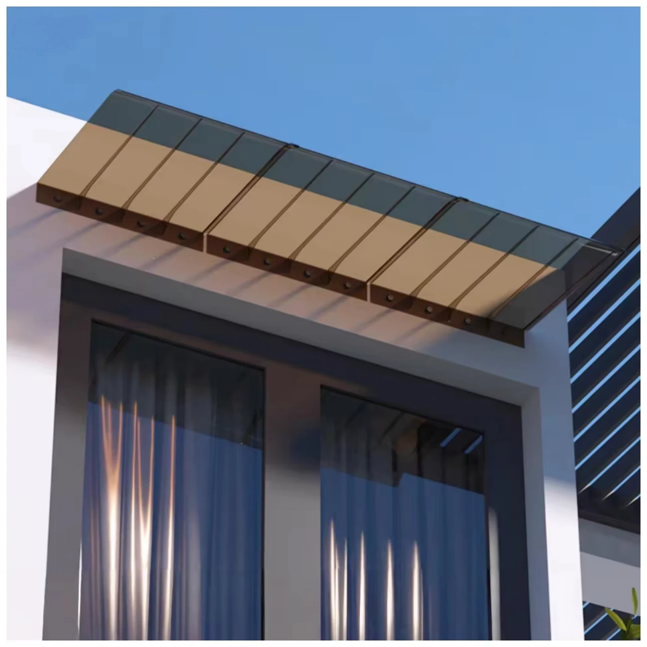 Hot Sale Front Door Invisible Awning Windows Awning with Sun Sheets