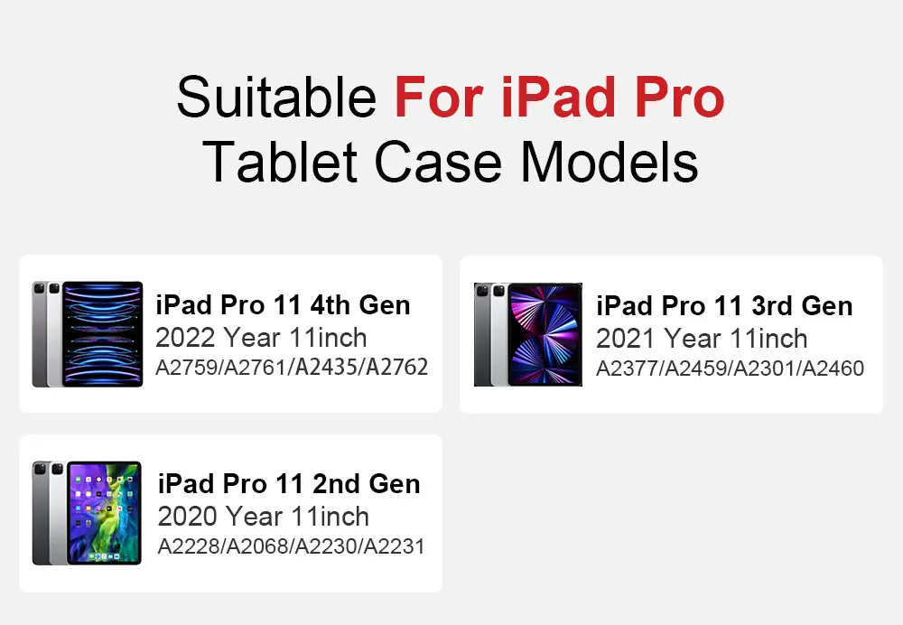 Für iPad Pro 11 Hülle 4./3./2. Generation, Air 10.9 5./4. Generation, Air 11 M2 M3 M4, 10. 10.9 11. Generation A16 11, Mini 6 A17 Pro Slim PU-Cover – Detail 5