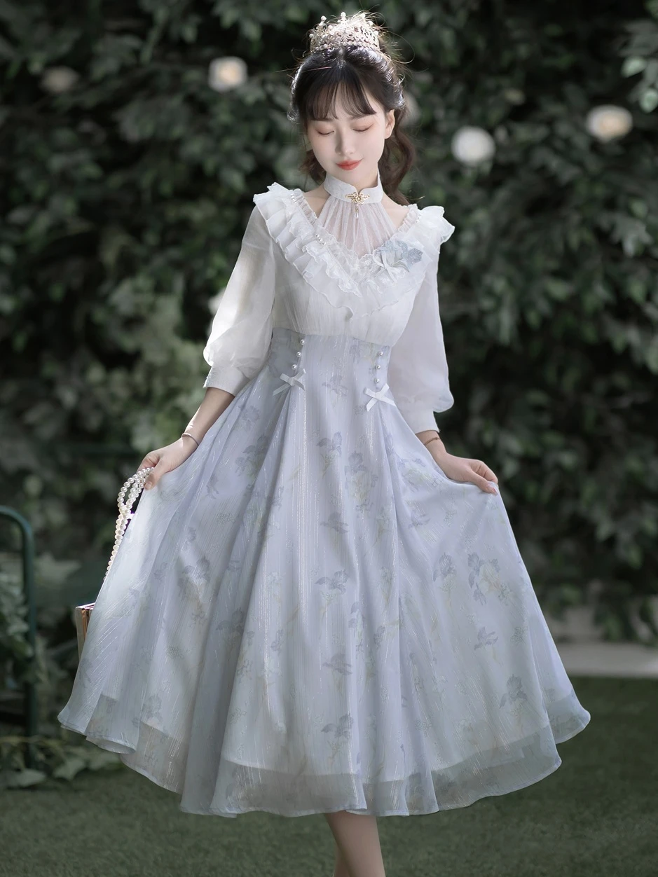 

Original Iris Dream Op Lolita Everyday Girl Elegant Retro Big Swing Cla Series Lolita Dress Spring/summer Fairy Dress