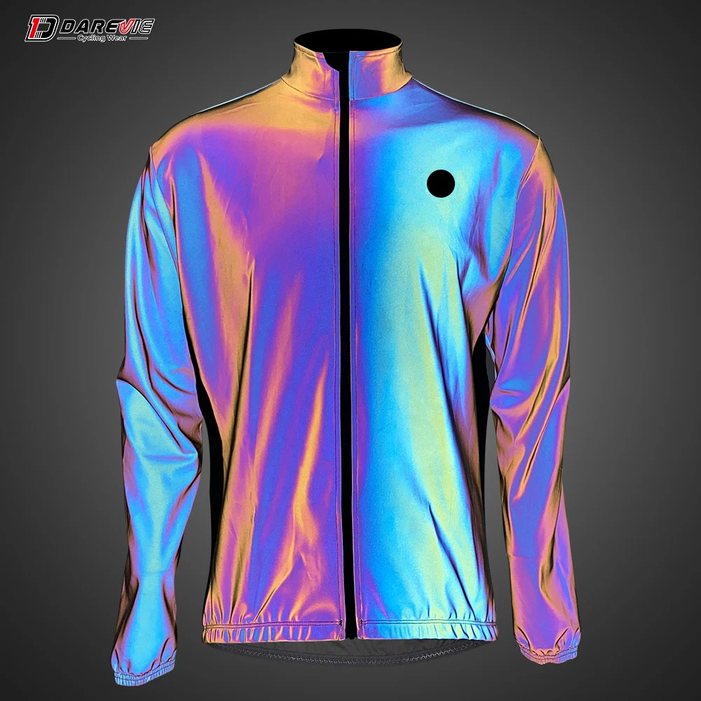 DAREVIE chaqueta de ciclismo hombre invierno Arco Iris reflectante cortavientos hombres a prueba de viento impermeable chaqueta de ciclismo hombres