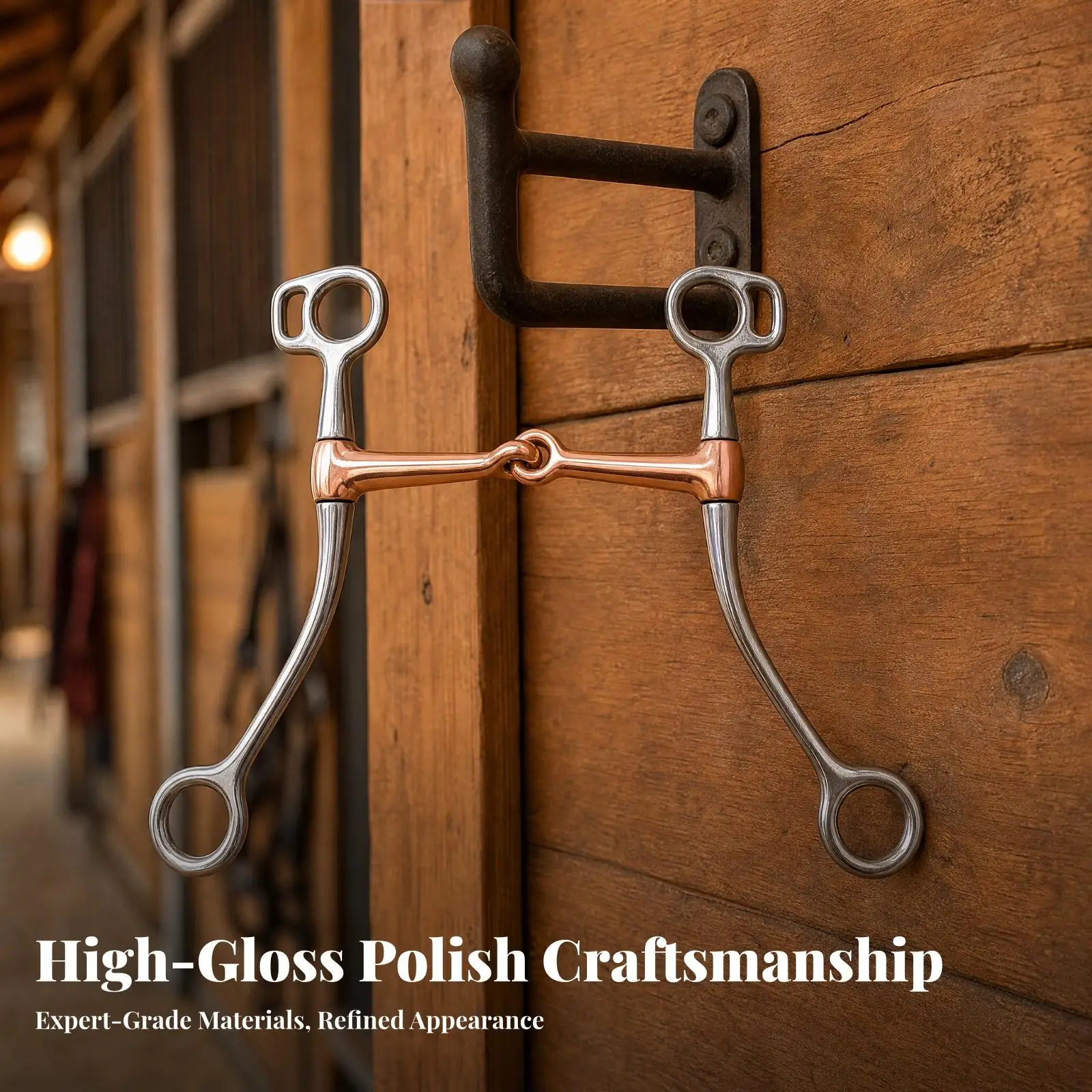 Stainless Steel and Copper Horse Mouthpiece with 360 Degree Rotating Center for Gentle Horse Riding Communication
