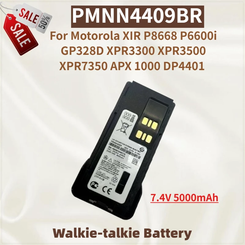 

High Quality PMNN4409BR 5000mAh Walkie-talkie Battery With TYPE-C Charge for Motorola XIR GP328D XPR3300 P8668 P6600i XPR3500