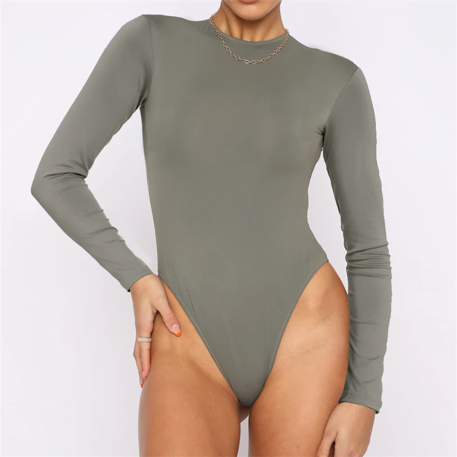 

Basic Bodysuit for Women Crew Neck T-Shirts Body Suit Long Sleeve Slim Fitted Bodysuit Tops Y2K