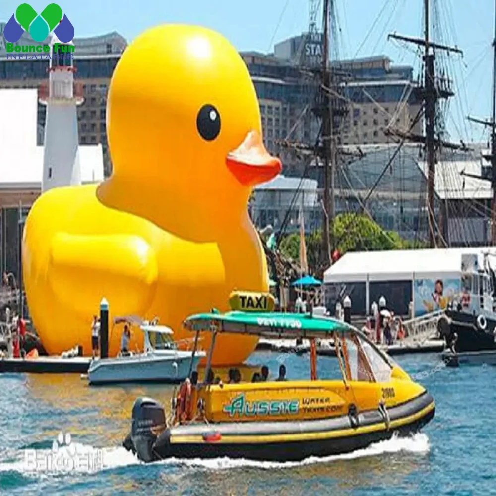 Top Quality 3m Water Used Giant Inflatable Yellow Duck,big Floating Fixed Rubber Cartoon Toy For Promotion