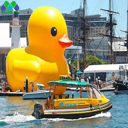 Pato amarillo inflable gigante usado en agua, juguete de dibujos animados de goma fija flotante grande, de alta calidad, 3m, para promoción