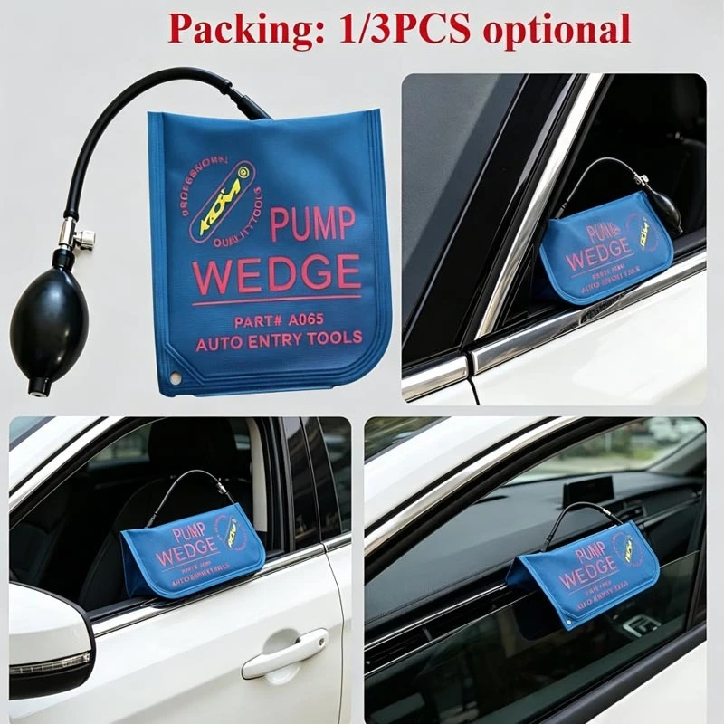 1/3PCS Locksmith Supplies Pump Wedge Tools Auto Lock  Set Open Car Door Tools Air Bag Air Wedge Inflatable Airwedge Pdr Tool