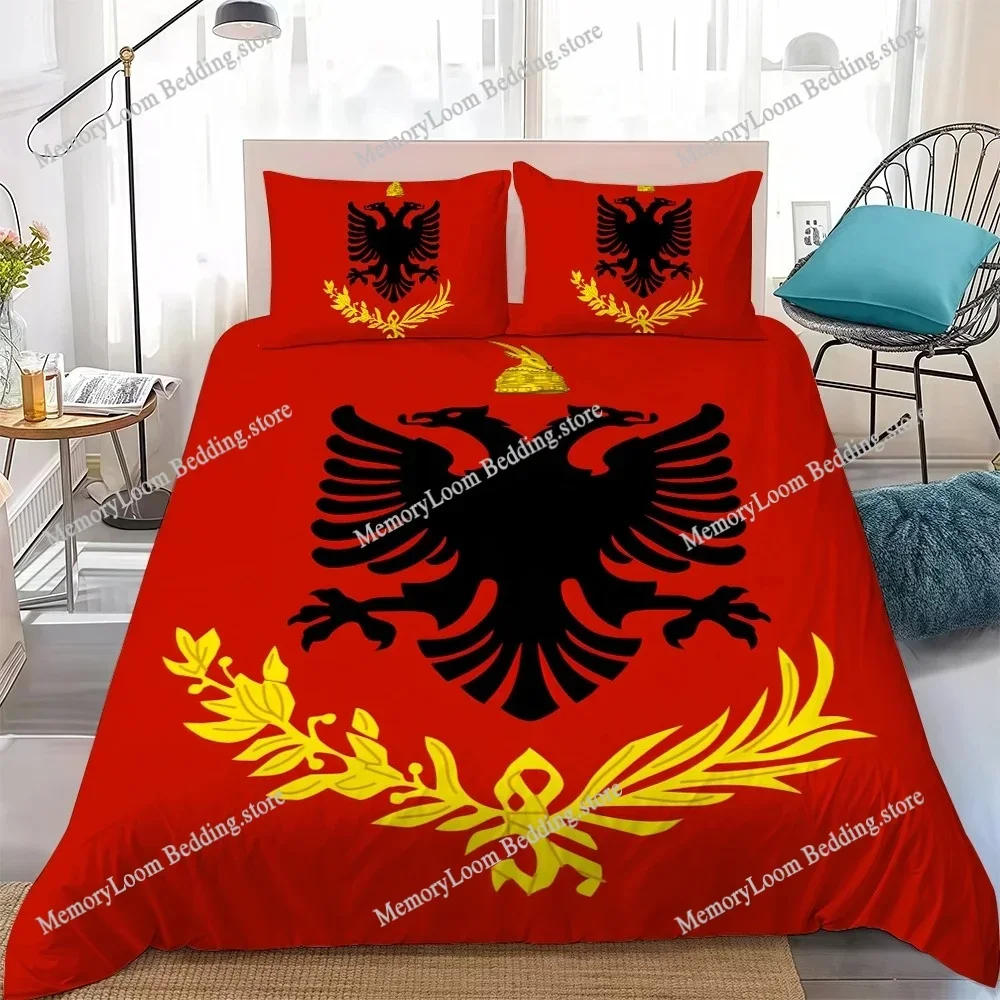

Albania Country Flag Duvet Cover Set Home Style Bedding Soft Laundry Cotton Bed Four Seasons Student Dormitory Home Textile741