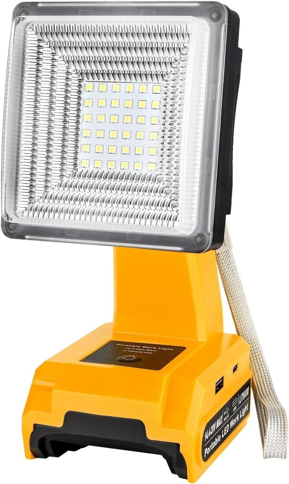 1500LM 25W LED Work Light for Dewalt 20V 60V Battery Outdoor Flood Light With USB for Jobsite Car Repairing, Camping Emergency