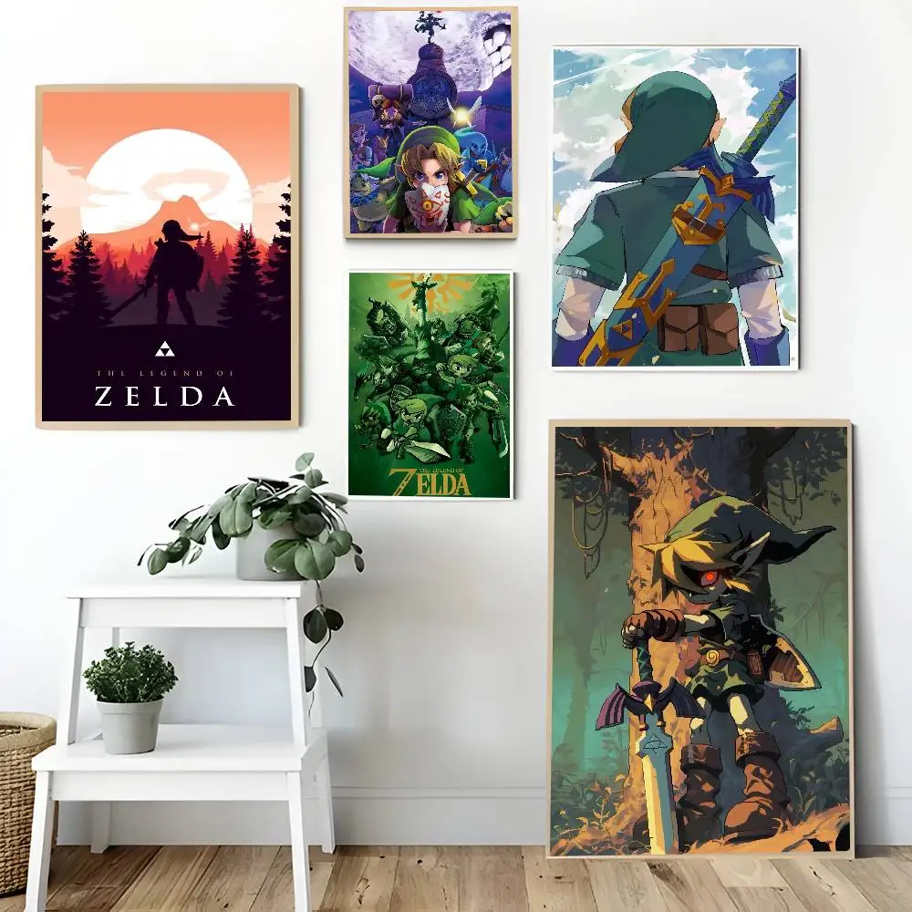 Legend Video Game Poster Zeldas Classic Movie Posters Waterproof Paper Sticker Coffee House Bar Decor Art Wall Stickers view 3