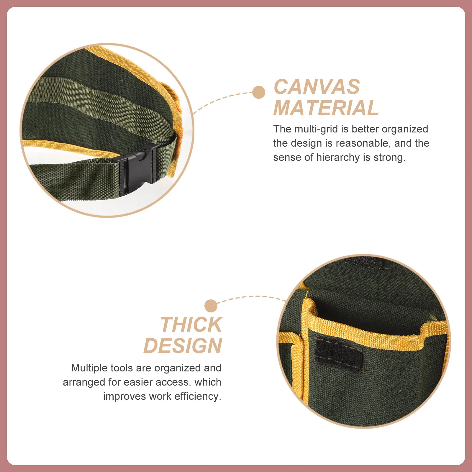 Professional Heavy-Duty Canvas Tool Storage Bag Multi-Grid Organizer for Electricians Plumbers Mechanics with Thickened