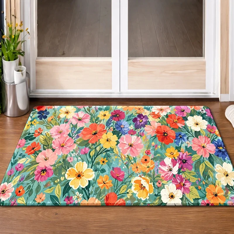 Van Gogh Style Water Lily Doormat Artistic Floor Mat Living Room Bedroom Hallway Decoration Gift for Art Lovers